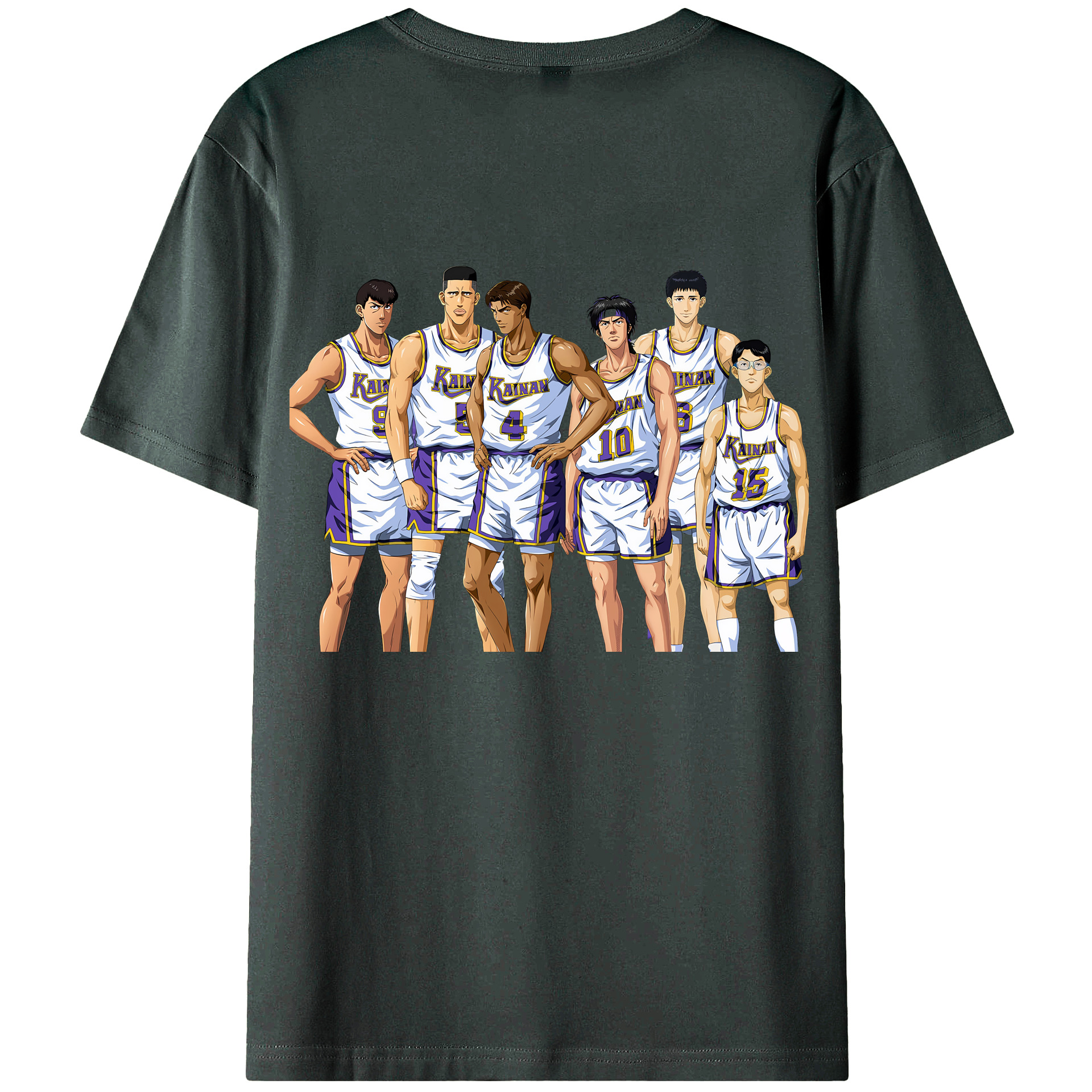 （画像用） SLAM DUNK／スラムダンク 綿100％ メンズ半袖Tシャツ（バックプリント） 通気性